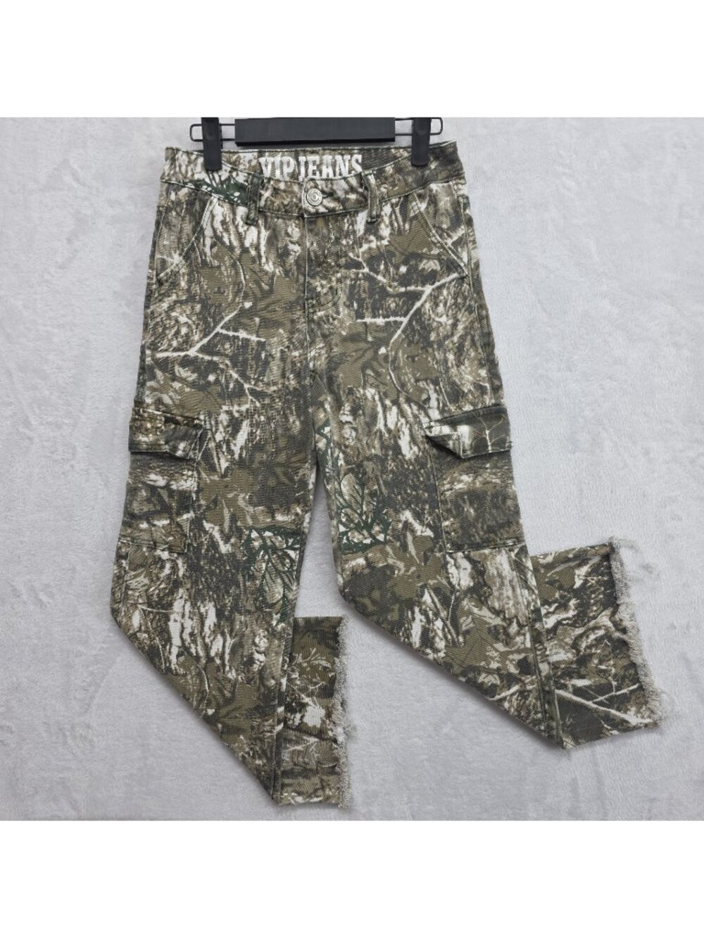 VIP Jeans Winter Camo Cargo Pants Womens 5/27 Hunting Utility Rough Hem Skater